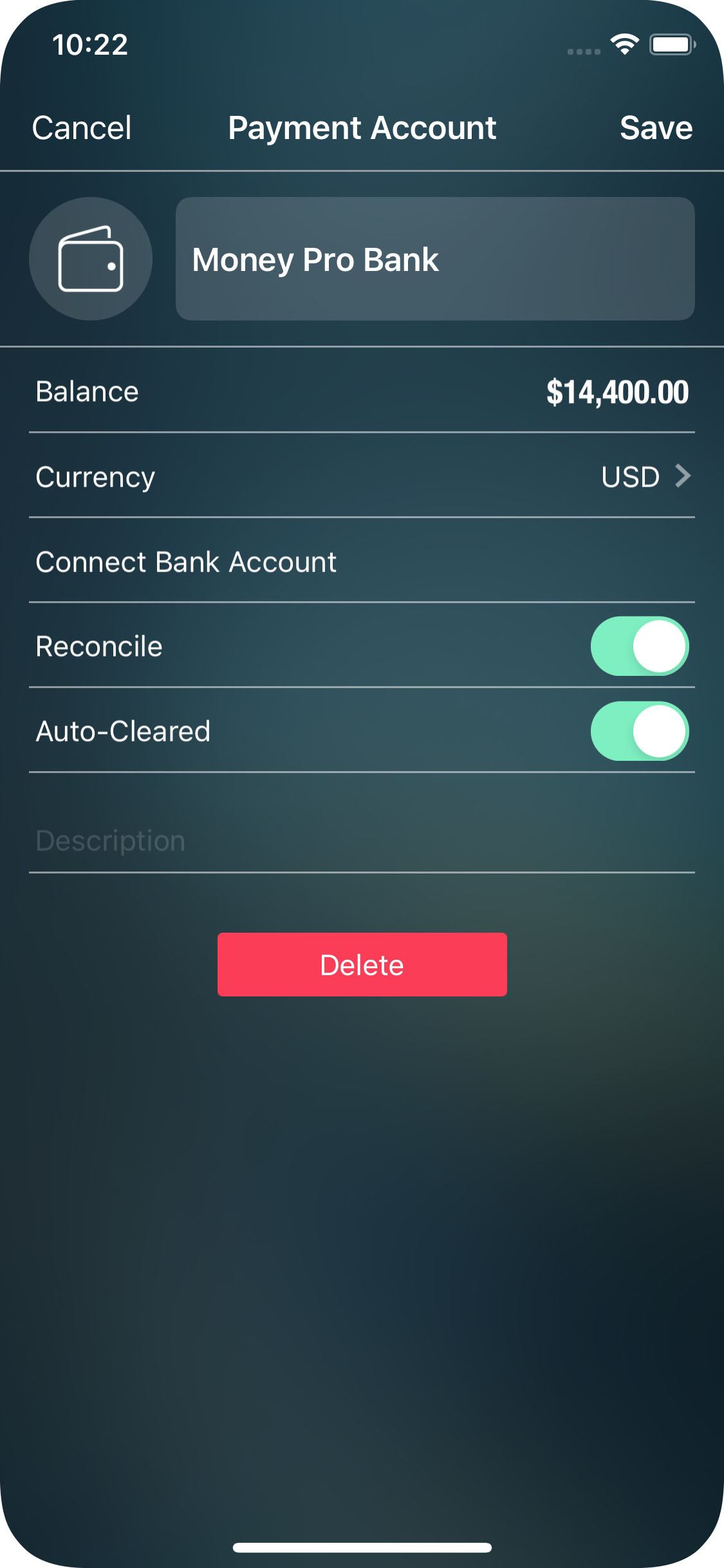 Money Pro - Accounts - Details - iPhone