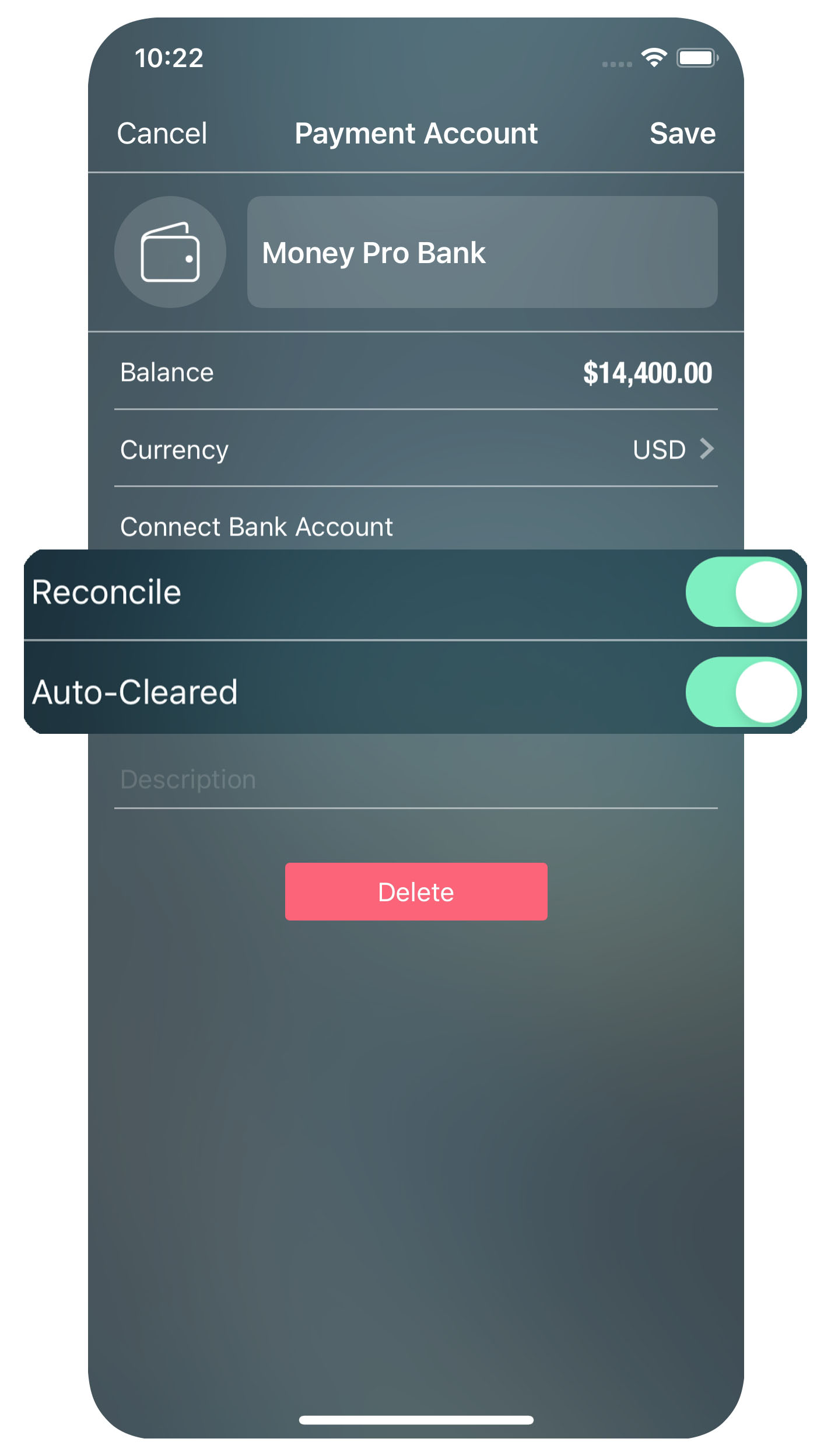 Money Pro - Account reconciliation - iPhone