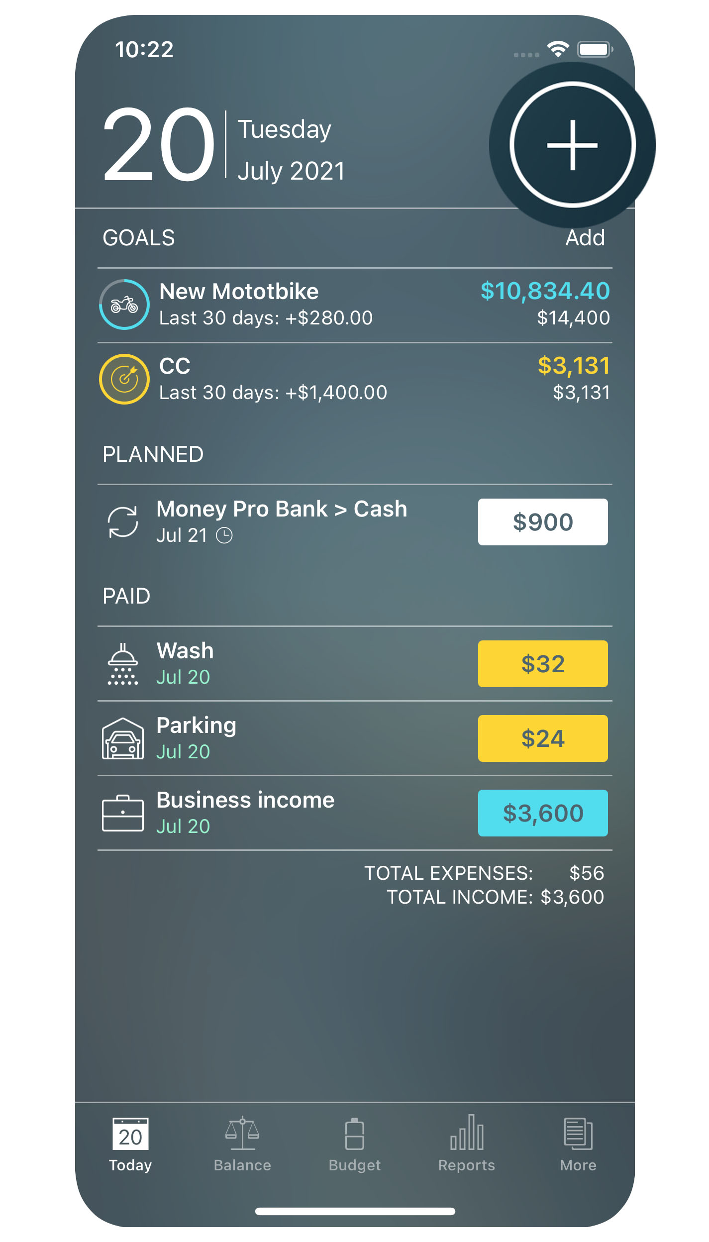 Money Pro - Creating a transaction - iPhone